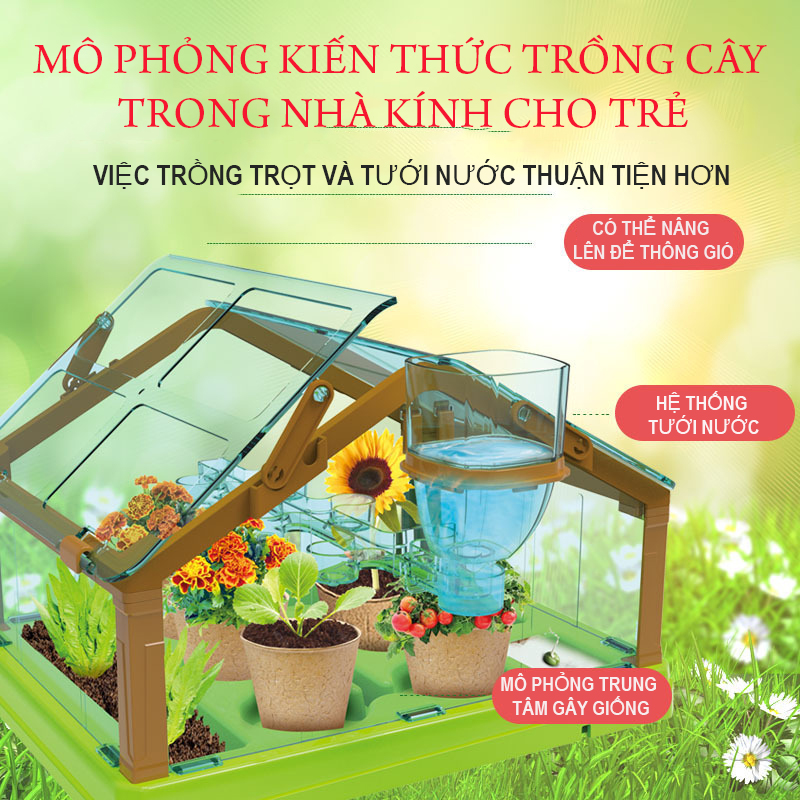 Đồ chơi nhà kính trồng cây dành cho trẻ em, bộ đồ chơi trí tuệ thông minh dành cho bé trai bé gái