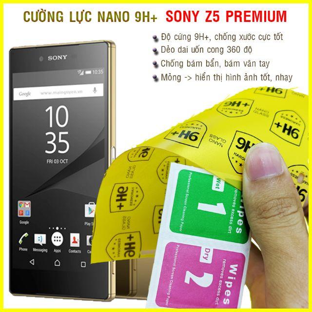 Dán cường lực dẻo nano mặt trước sau dành cho  Sony Z5 Premium