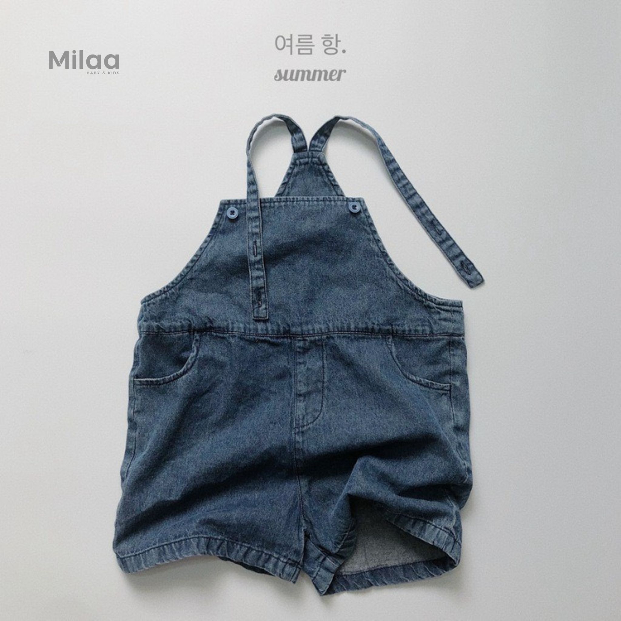 Yếm Denim Cao Cấp Phong Cách Unisex Cho Bé Trai Bé Gái MiLaa Kids