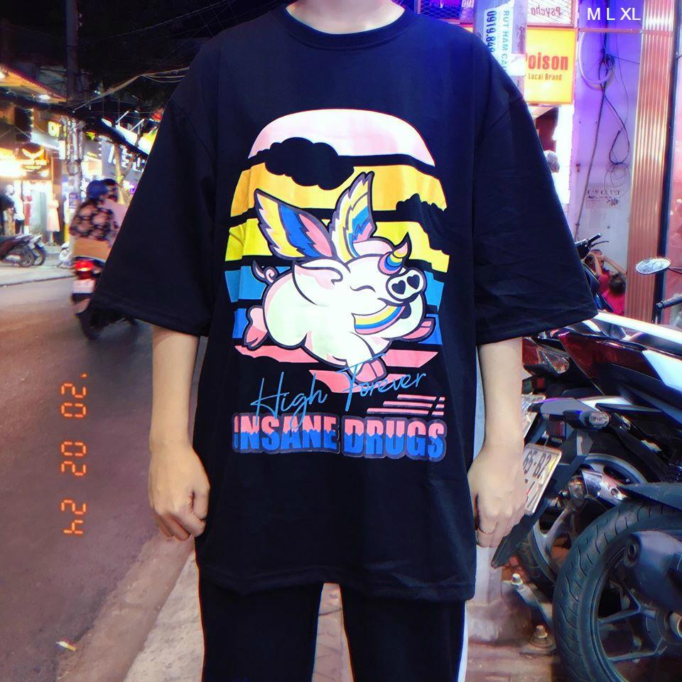 Áo thun tay lỡ UNISEX form rộng INSANE DRUGS ulzzang couple nam nữ