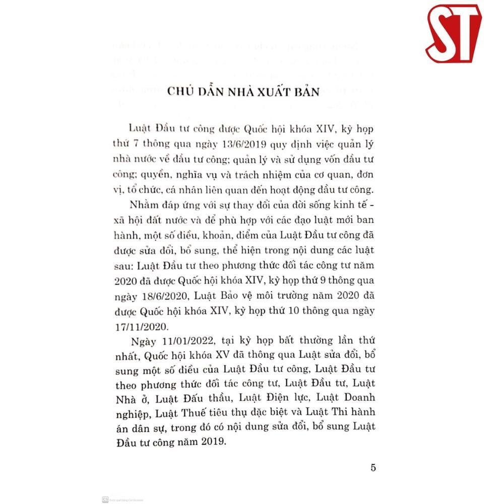 Sách - Luật Đầu Tư Công (Hiện Hành) (Sửa Đổi, Bổ Sung Năm 2020, 2022) - NXB Chính Trị Quốc Gia