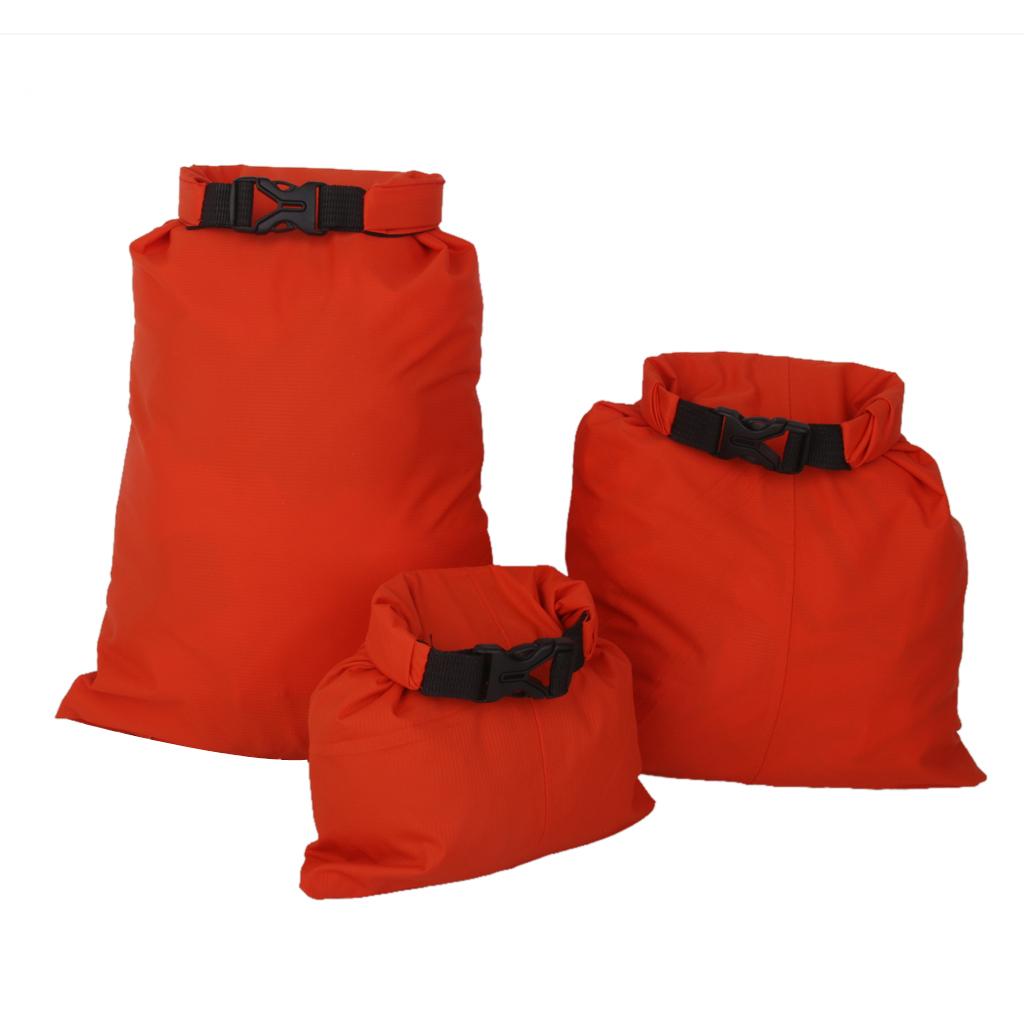 3Pcs Waterproof Dry Storage Bag Pouch Canoeing Rafting Camping Orange