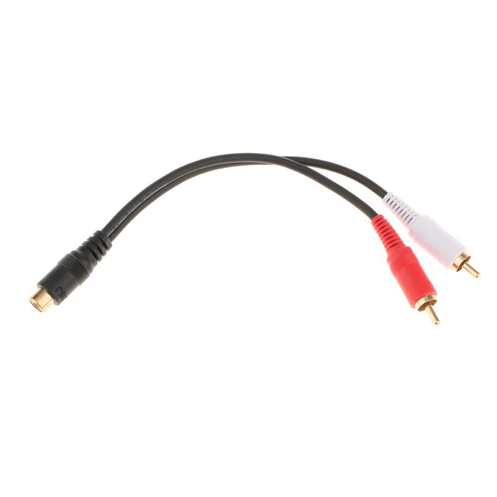 2x RCA Female to 2-RCA Male Digital Coaxial Splitter Y-Splitter Cable 0.2m