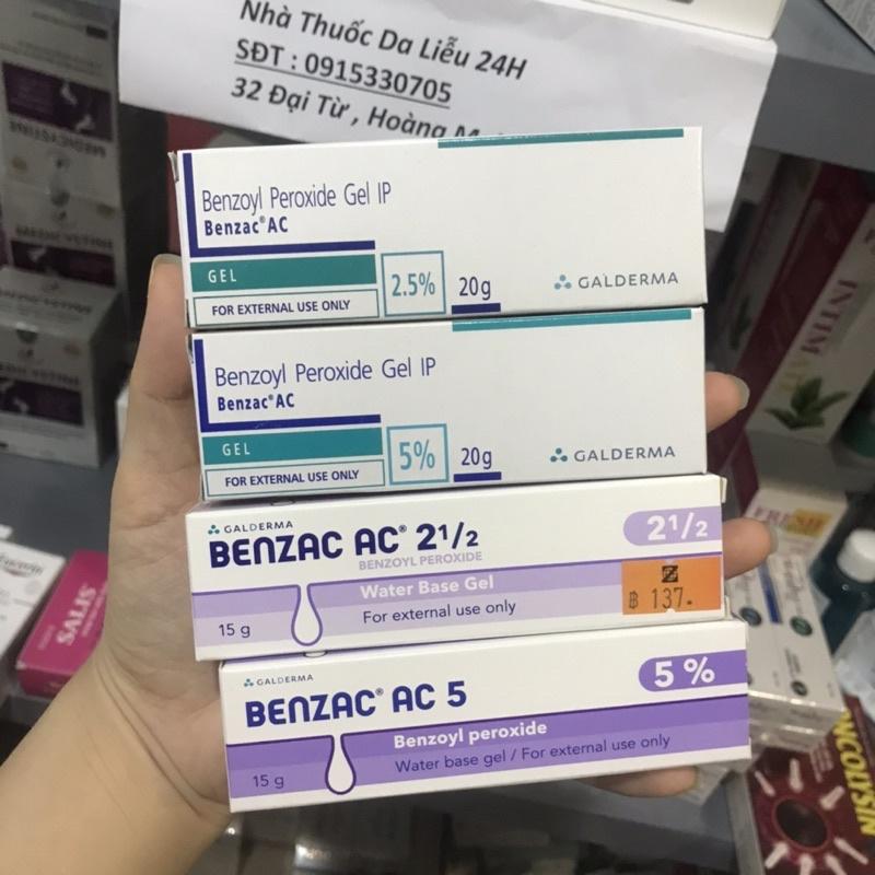 BENZAC AC 2,5% và 5% Gel hỗ trợ giảm mụn