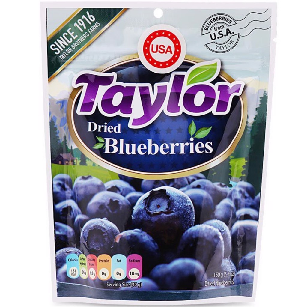 Trái việt quất khô tự nhiên hiệu Taylor 150g