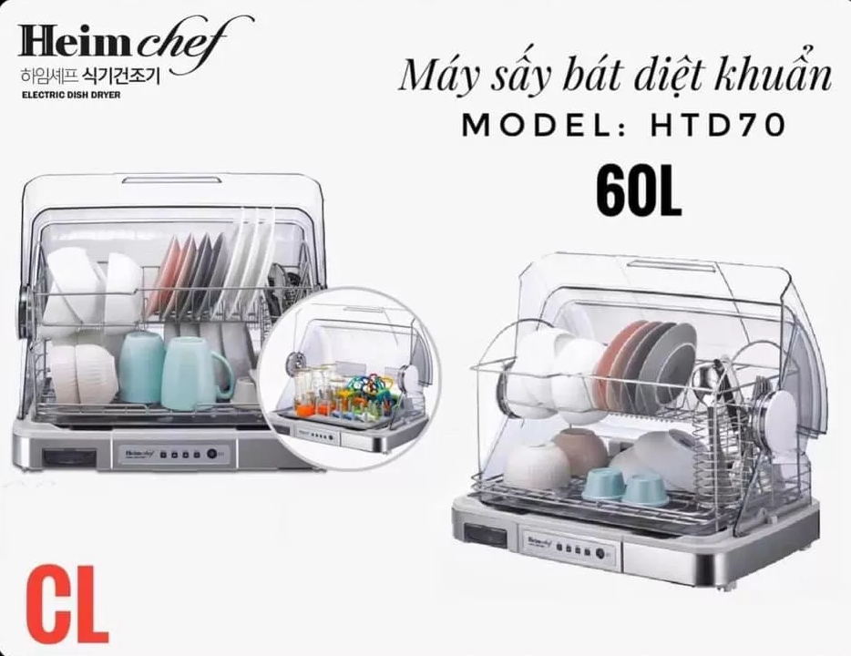 máy sấy & tiệt trùng chén bát HeimChef 60l