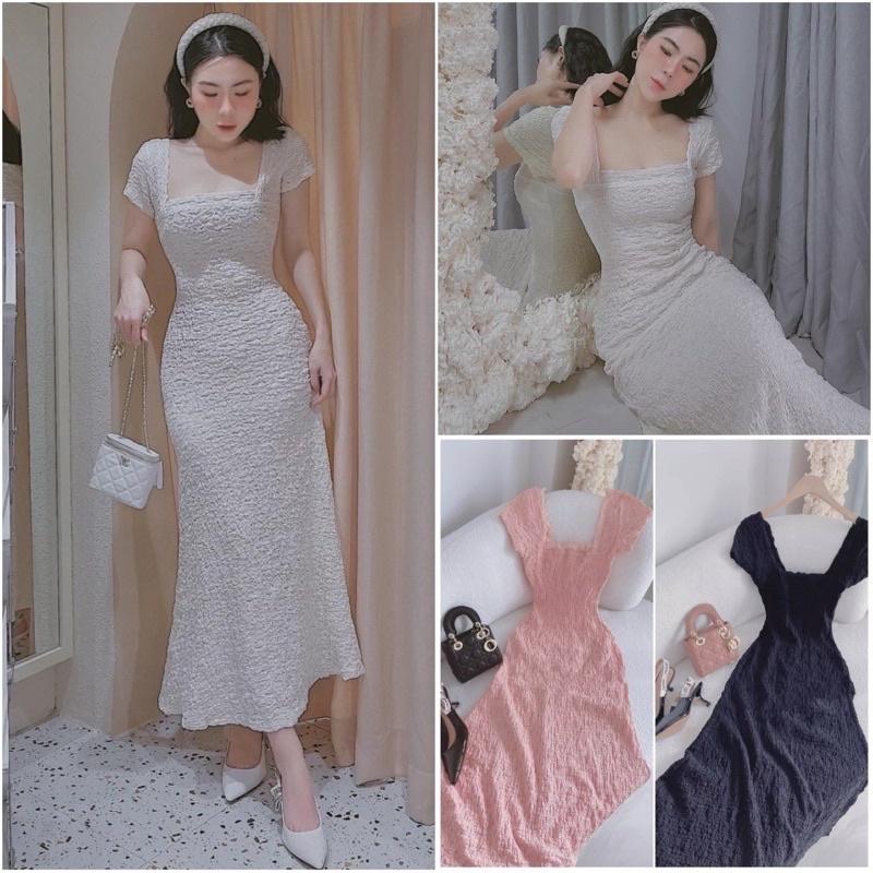 VÁY XOÈ ÔM BODY LEN MONGTOGHI CỔ U