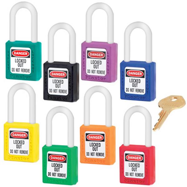 Ổ khóa an toàn Master Lock 410 Zenex thân nhựa chịu nhiệt - càng thép - nhiều màu