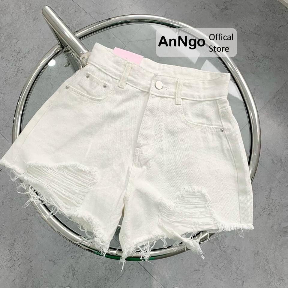 Quần short jean nữ chất denim thiết kế rách cá tính, phong cách trẻ trung năng động Q01 - Đen