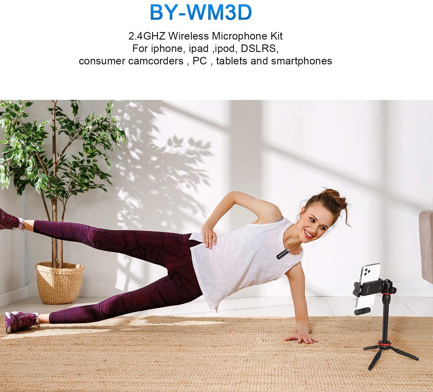 Micro Thu Âm Không Dây BOYA BY-WM3D Cho Thiết Bị Điện Thoại Iphone, Android Cổng Thu 3.5mm TRRS & Máy Ảnh DSLR - Hàng Chính Hãng