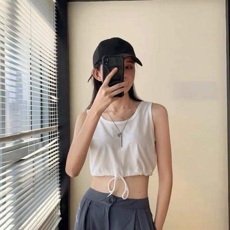 Áo Croptop Nữ Kiểu Sát Nách , Rút Dây Siêu Hot