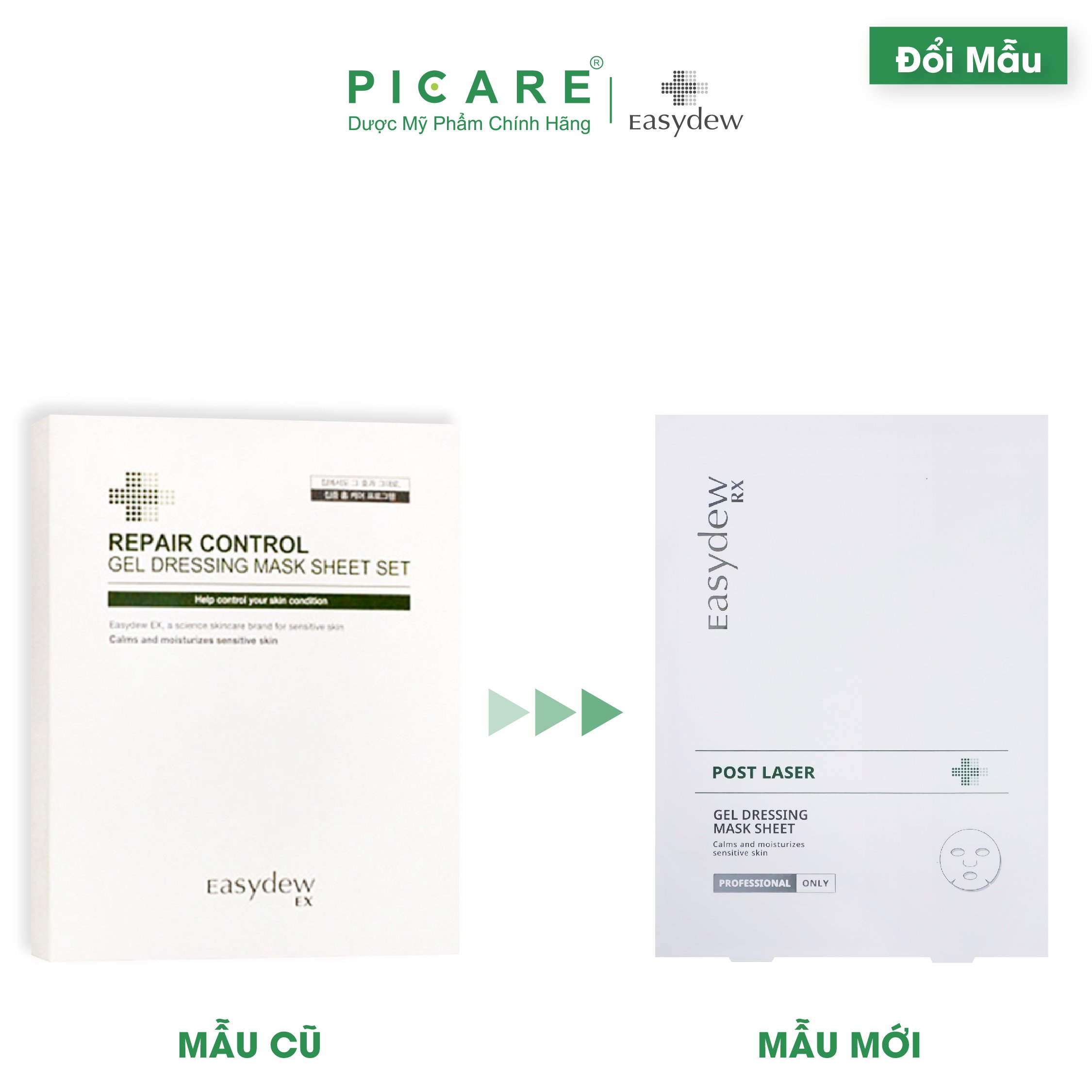 Mặt Nạ Easydew Rx Phục Hồi, Giảm Kích Ứng Post Laser Gel Dessing Mask Sheet (5 gói/hộp)