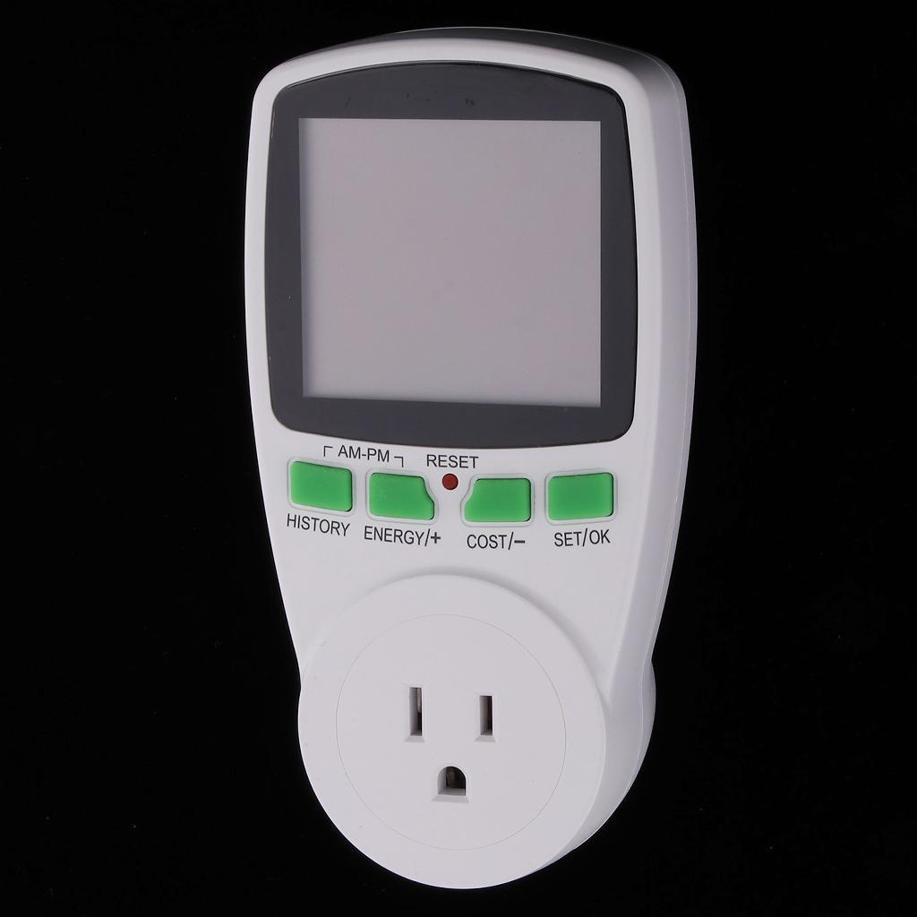 Digital Electricity Usage Monitor Plug Power Meter Energy Voltage Amps Meter