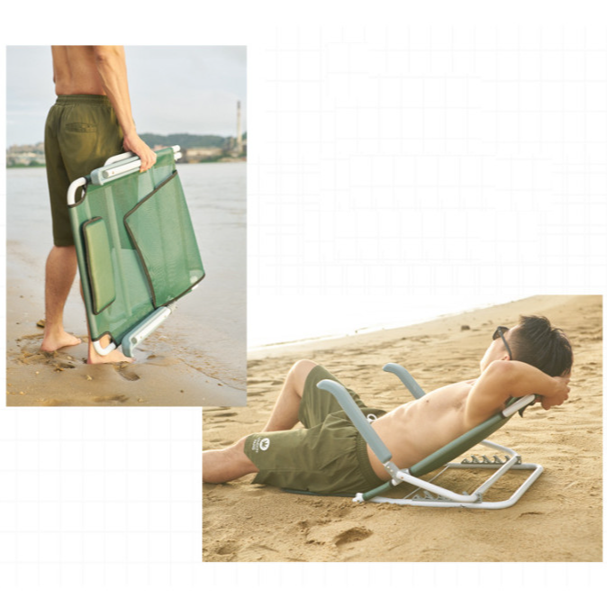 GHẾ BỆT TAY VỊN OUTDOOR BED CHAIR có đệm lót ( Màu Nâu )