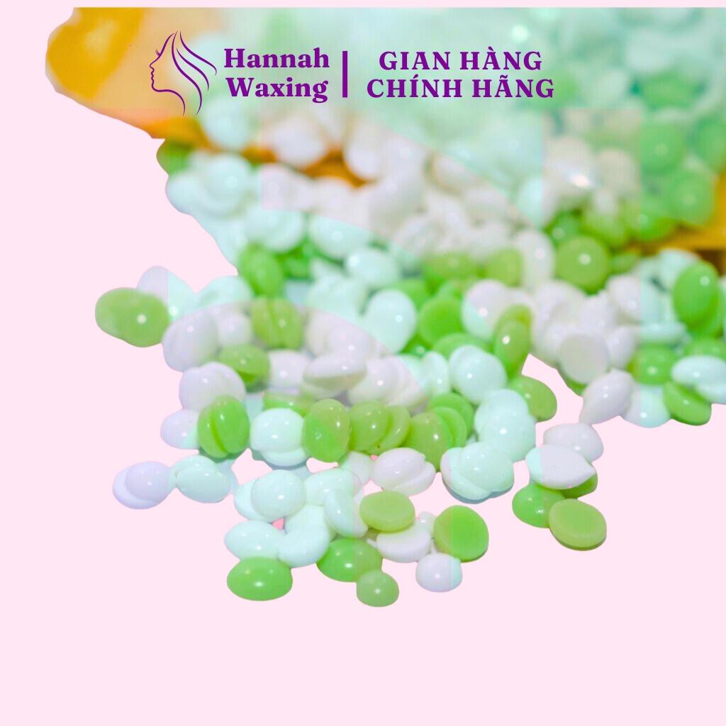 [CHE TÊN] Sáp Wax Lông Mix Trà Xanh + Sữa Dừa Chuyên Dụng Wax Bikini Tặng Kèm Que HANNAH WAXING