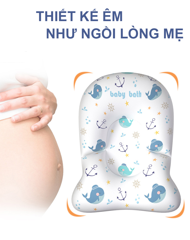 Đệm Tắm Đỡ Lưng Cho Bé Cleverbees Đảm Bảo An Toàn Khi Tắm Chất Liệu Mềm Mại , Phù Hợp Khớp Với Tất Cả Các Loại Chậu Tắm - Hàng Chính Hãng