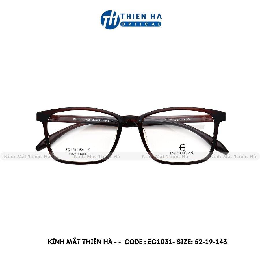 Gọng kính vuông THIEN HA OPTICAL nhập khẩu HÀN QUỐC chất liệu nhựa TR90 dẻo nhẹ bền dáng Unisex dễ đeo nhiều màu EG1031