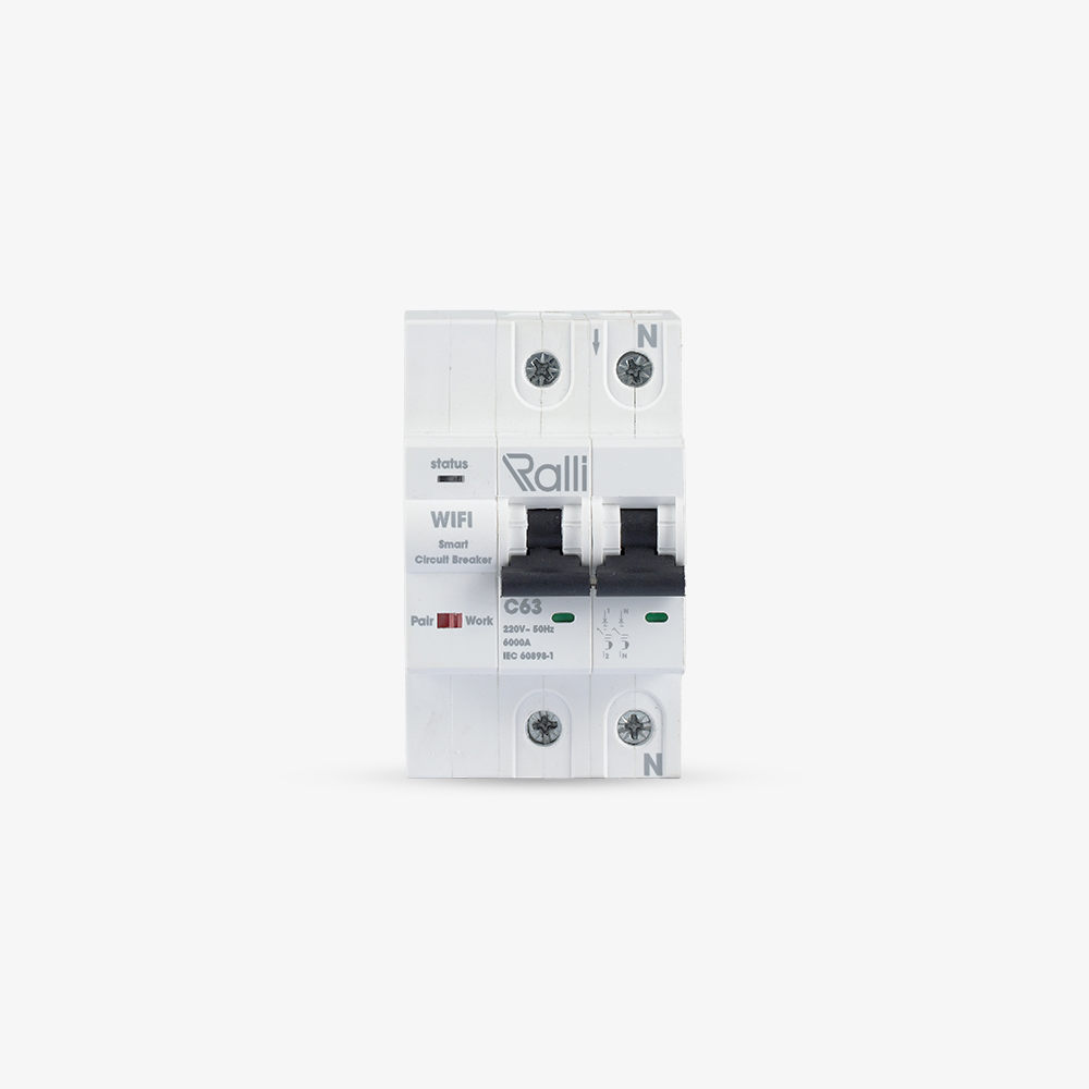 Aptomat thông minh WiFi Rạng Đông. Model: RD.MCB.WF 2P C63 Kết nối và điều khiển từ xa thông qua WIFI, Bảo vệ an toàn, Bảo vệ quá tải.