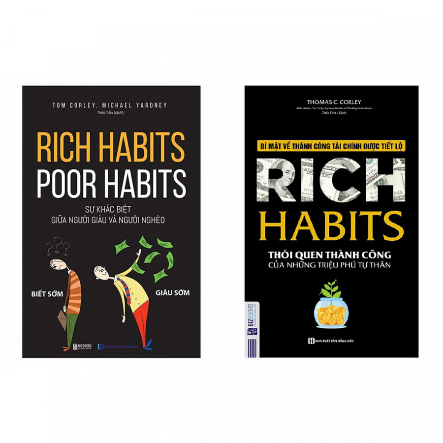 Hình ảnh Combo 2 cuốn sách: Rich Habits - Thói Quen Thành Công Của Những Triệu Phú Tự Thân +  Rich Habits - Poor Habits Sự khác biệt giữa người giàu và người nghèo ( tặng kèm Bookmark Happy Life )