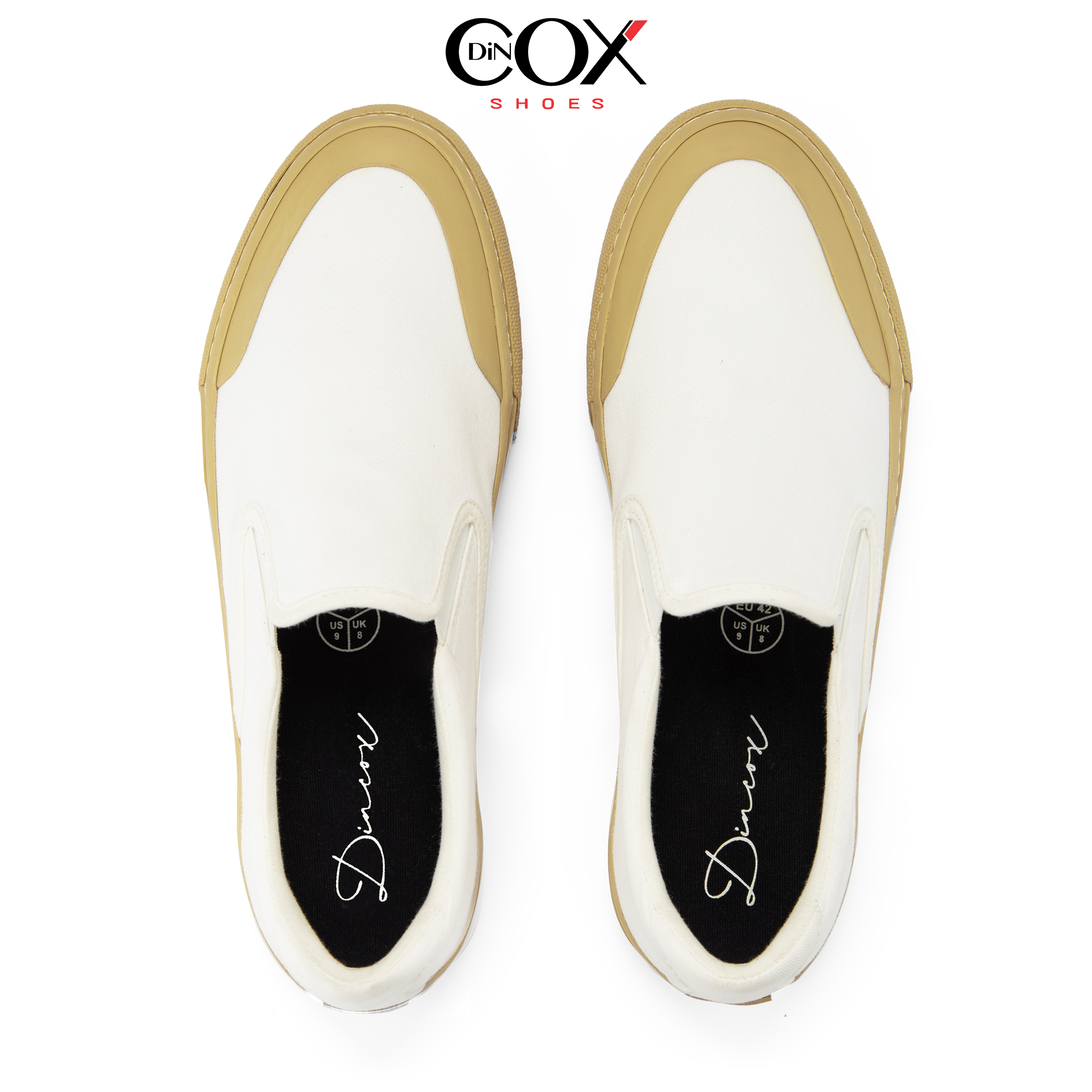 Giày Lười Sneaker Vải Nam DINCOX DC20 White Đơn Giản, Lịch Lãm Dincox