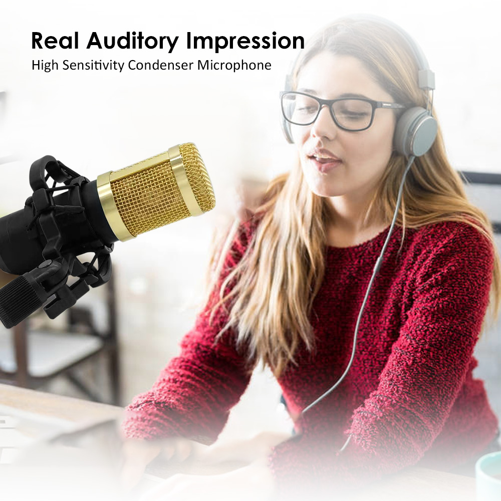 Bộ Micrô Ngưng Tụ Bm800 Độ Nhạy Cao Độ Ồn Thấp Cho Máy Tính Điện Thoại Di Động Studio Phát Trực Tiếp