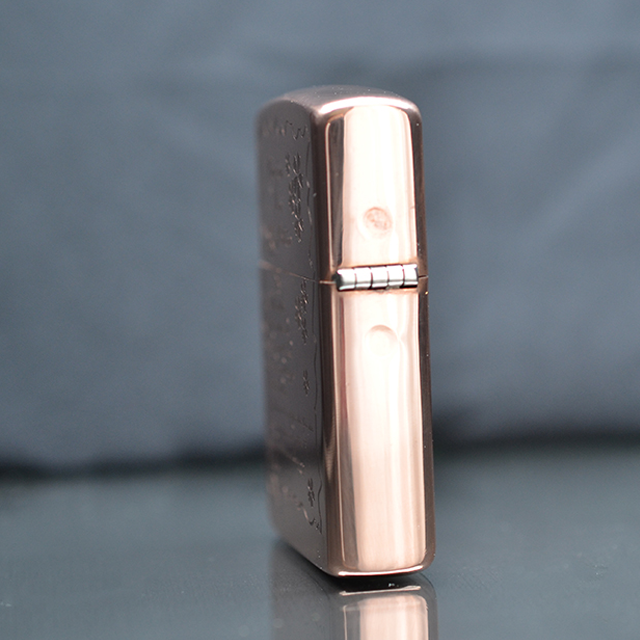 Vỏ Hột Quẹt Bật Lửa Xăng Đá Zorro Z9749D Đồng Đỏ Copper Khắc Cha Con Đẹp Độc Lạ - Dùng Xăng Bấc Đá Cao Cấp
