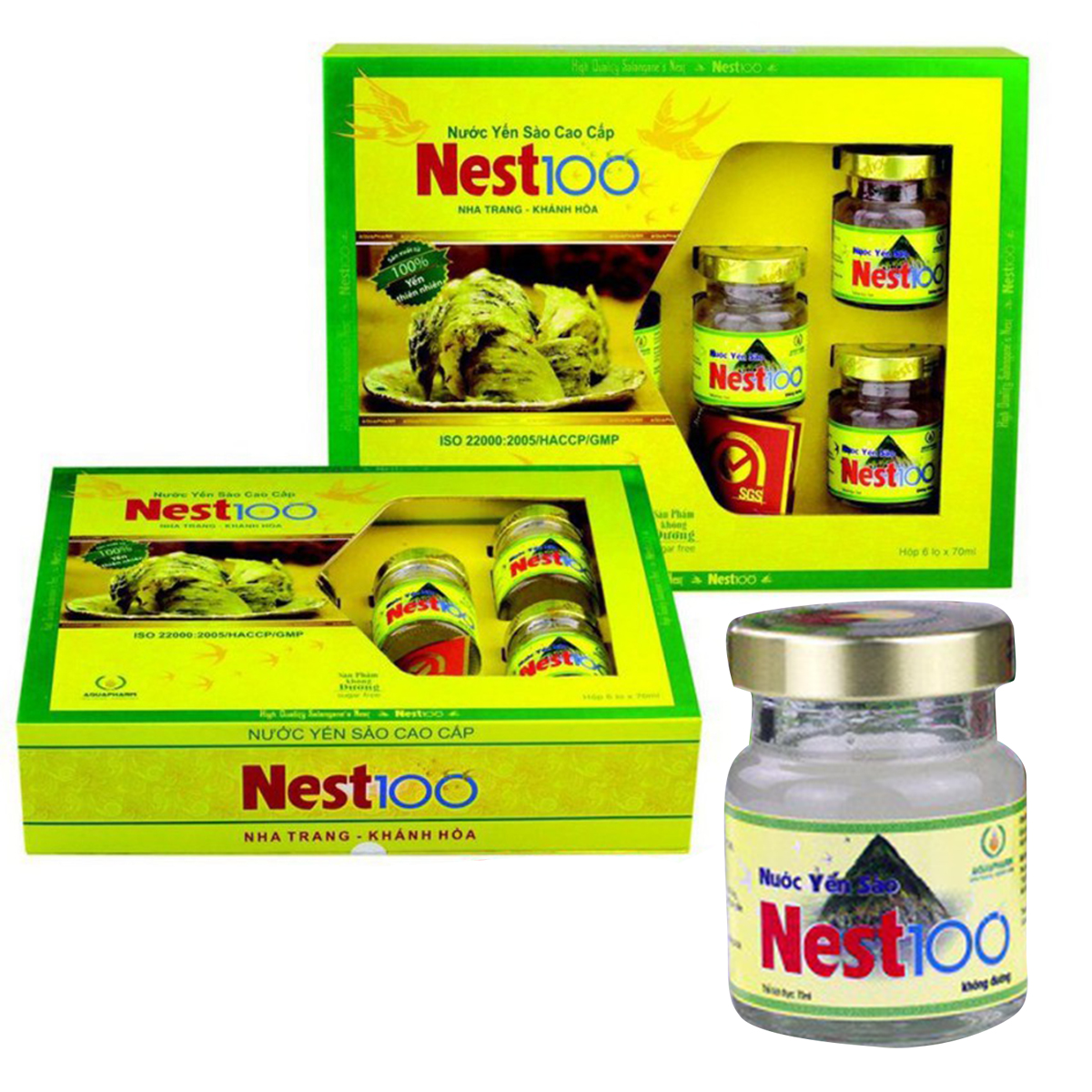 Hộp Yến Sào Nest100 Không Đường –  dung tích 70ml/Lọ , Dùng Được Cho Người Ăn Kiêng Và Tiểu Đường