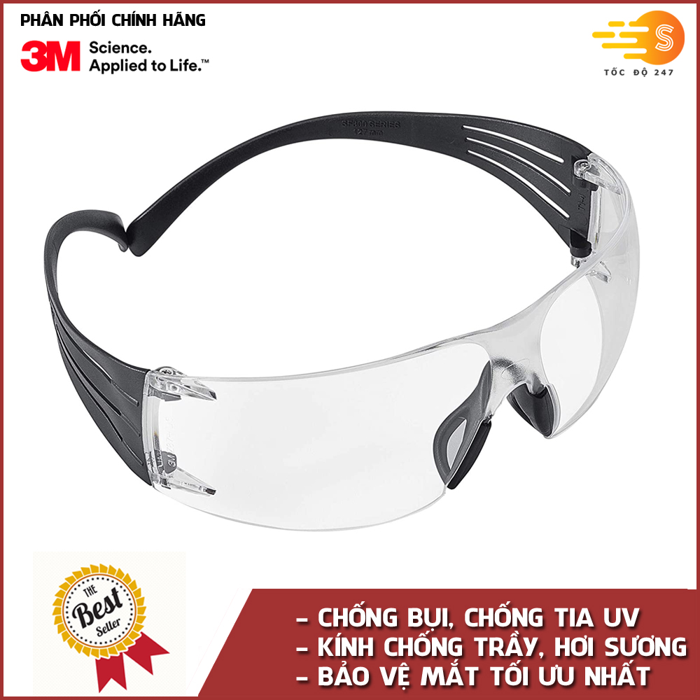 Kính bảo hộ mắt chống bụi và chống tia UV 3M SF301AF