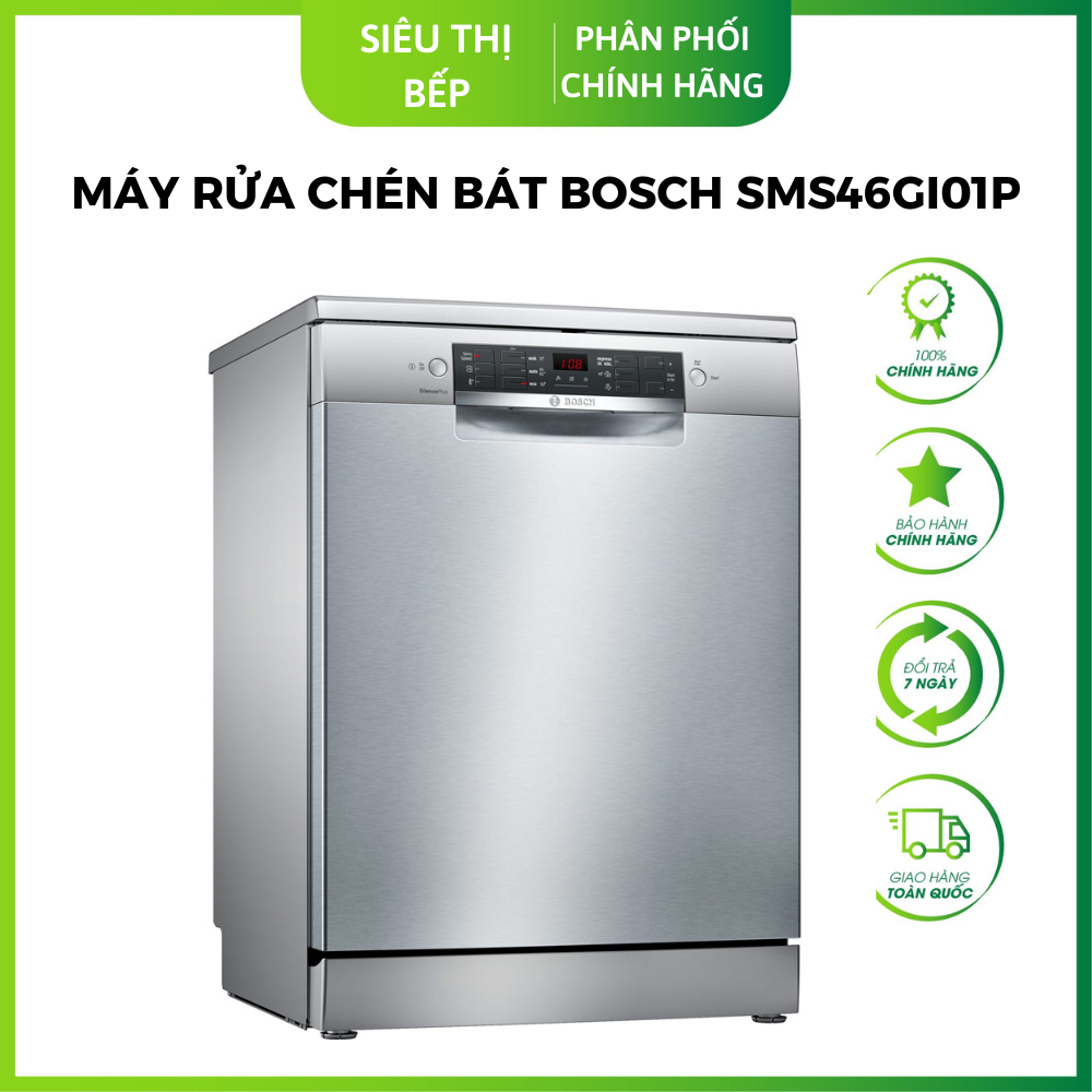 Máy Rửa chén bát Bosch Series 4 SMS46GI01P - Hàng Chính Hãng