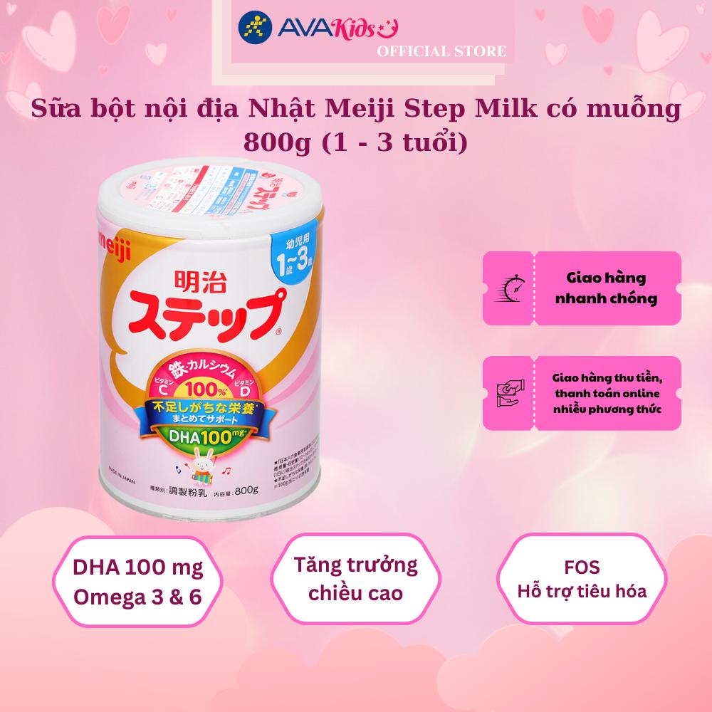 Sữa bột nội địa Nhật Meiji Step Milk có muỗng 800g (1 - 3 tuổi) - Hàng chính hãng