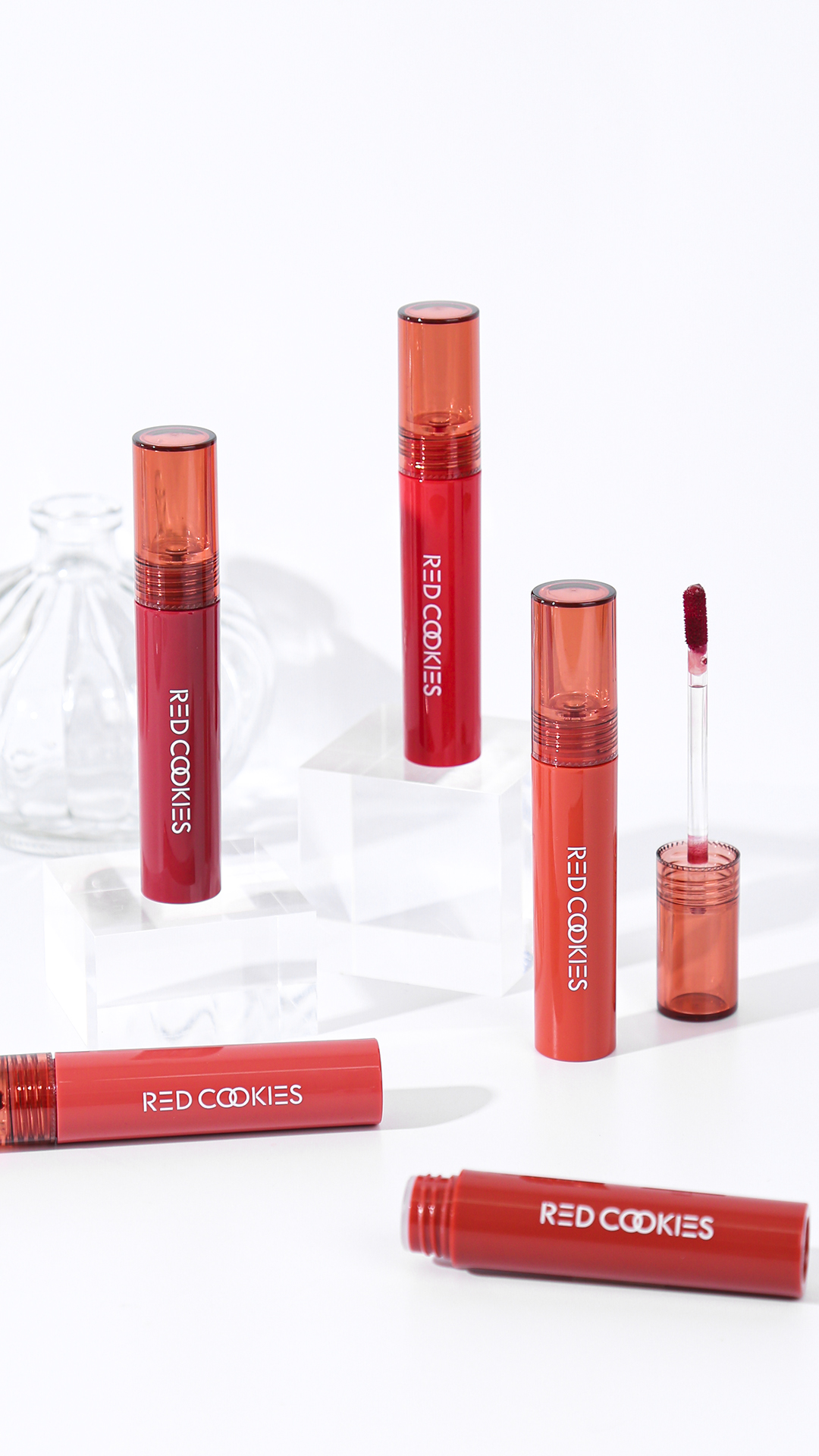 Son Bóng Red Cookies Glow Water Wrap Tint Hàn Quốc Màu W2 - Đỏ Cam