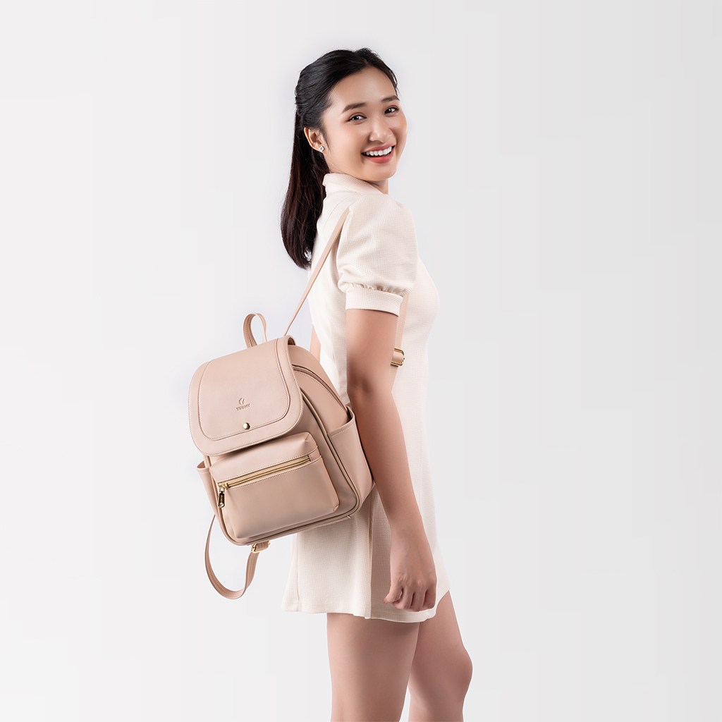 Balo da nữ nắp gập phối ngăn Yuumy Seasand YBA68