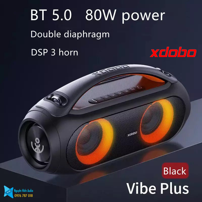 Loa Xdobo Vibe plus siêu trầm 80W chống nước Bluetooth 5.0 hàng chính hãng