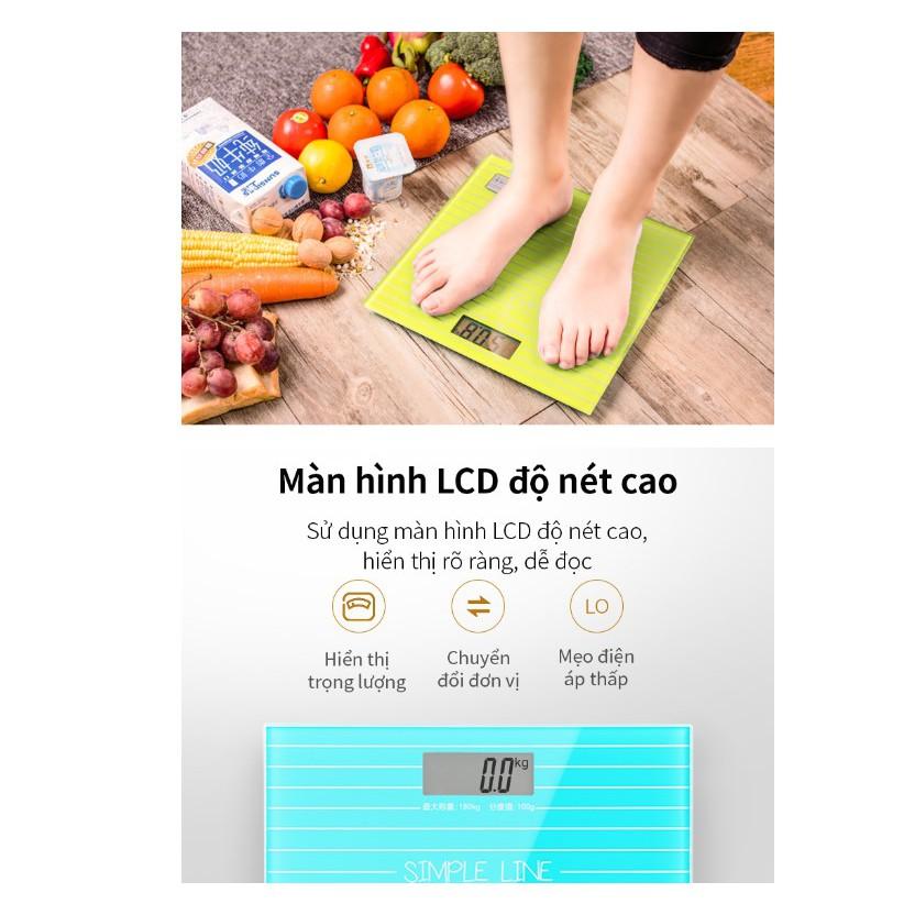 Cân sức khỏe điện tử Deli - Xanh/ Vàng - 8880