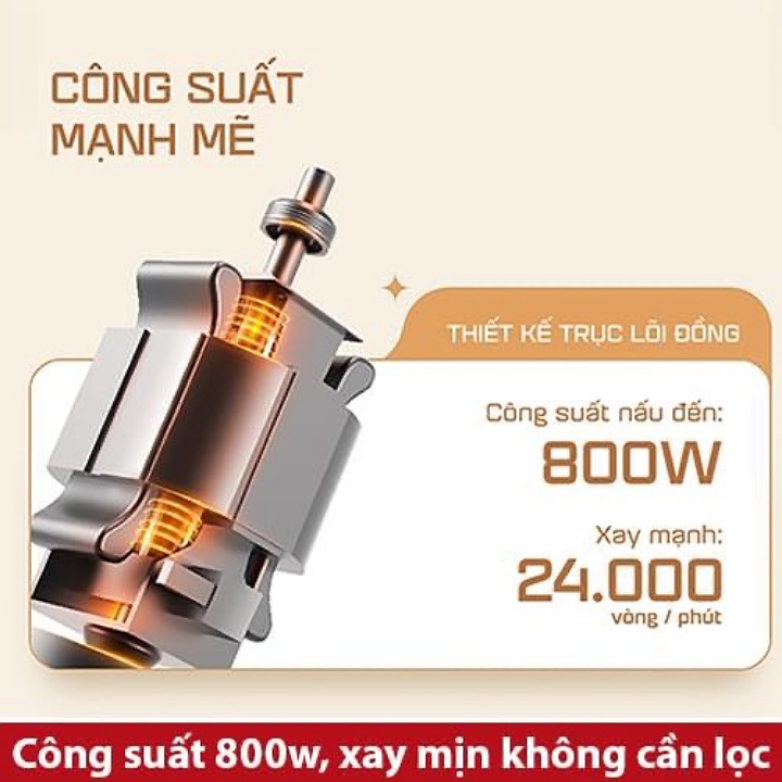 Máy làm sữa hạt Masuto 1L xay các loại hạt siêu nhuyễn mịn chống trào, 8 chế độ nấu, dễ vệ sinh hàng chính hãng