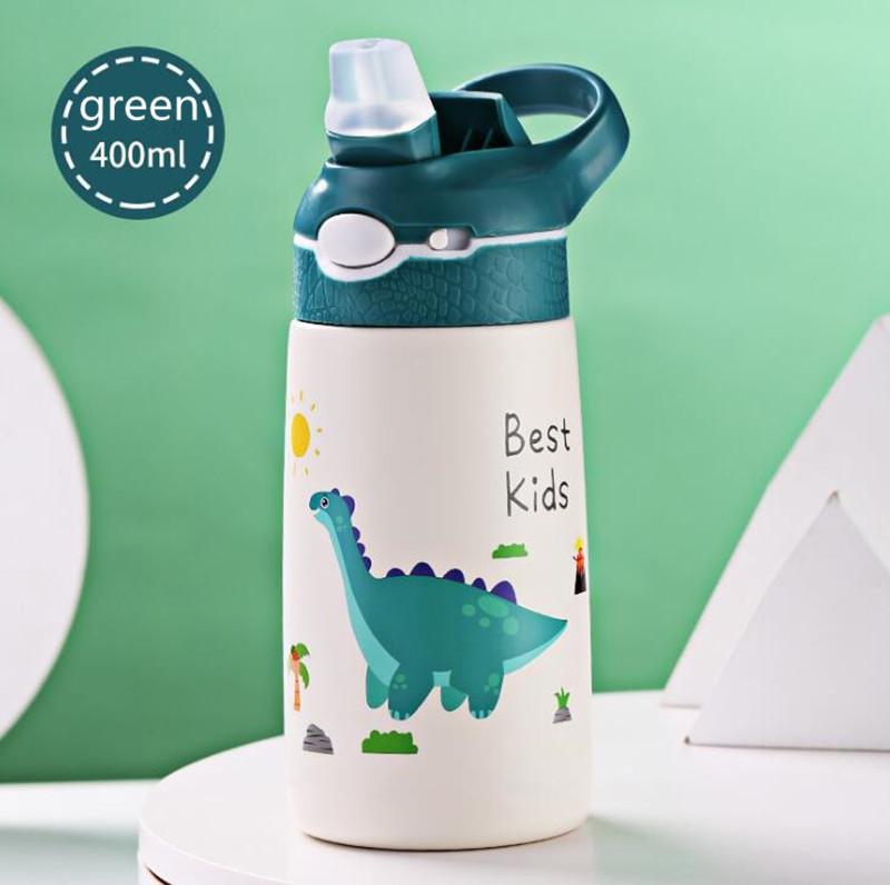 400Ml Inox Giữ Nhiệt Cốc Cốc Cho Trẻ Trẻ Em Bé Di Động Dễ Thương Nảy Nắp Khủng Long Bình Nước Trẻ Em quà Tặng