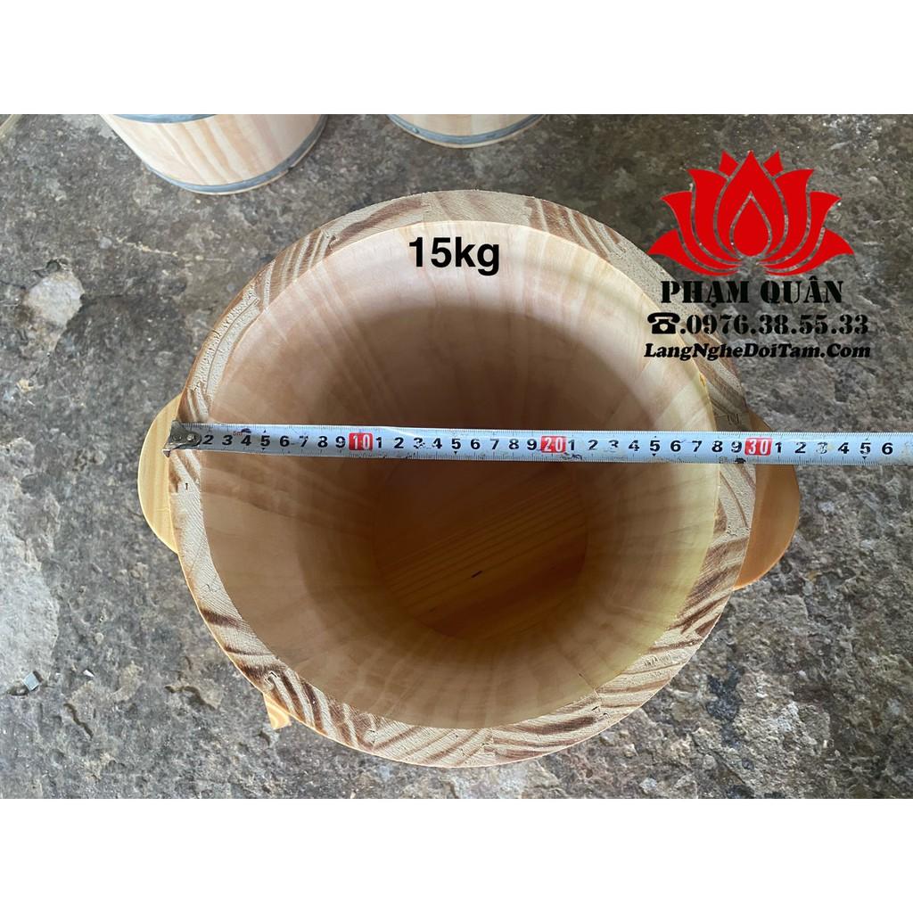 Thùng gỗ đựng gạo 10kg, thùng đựng gạo bằng gỗ phong thuỷ