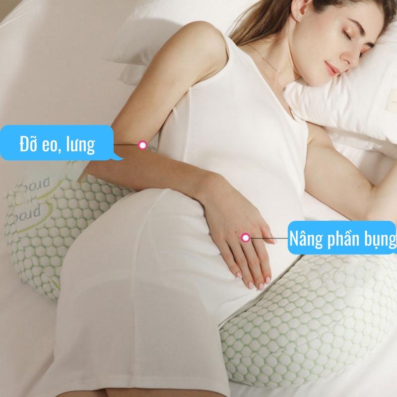 Gối bà bầu cao cấp 2 trong 1 imom, có kèm gối ôm cho bà bầu, có thể dùng được cả sau khi sinh con - GB2in1