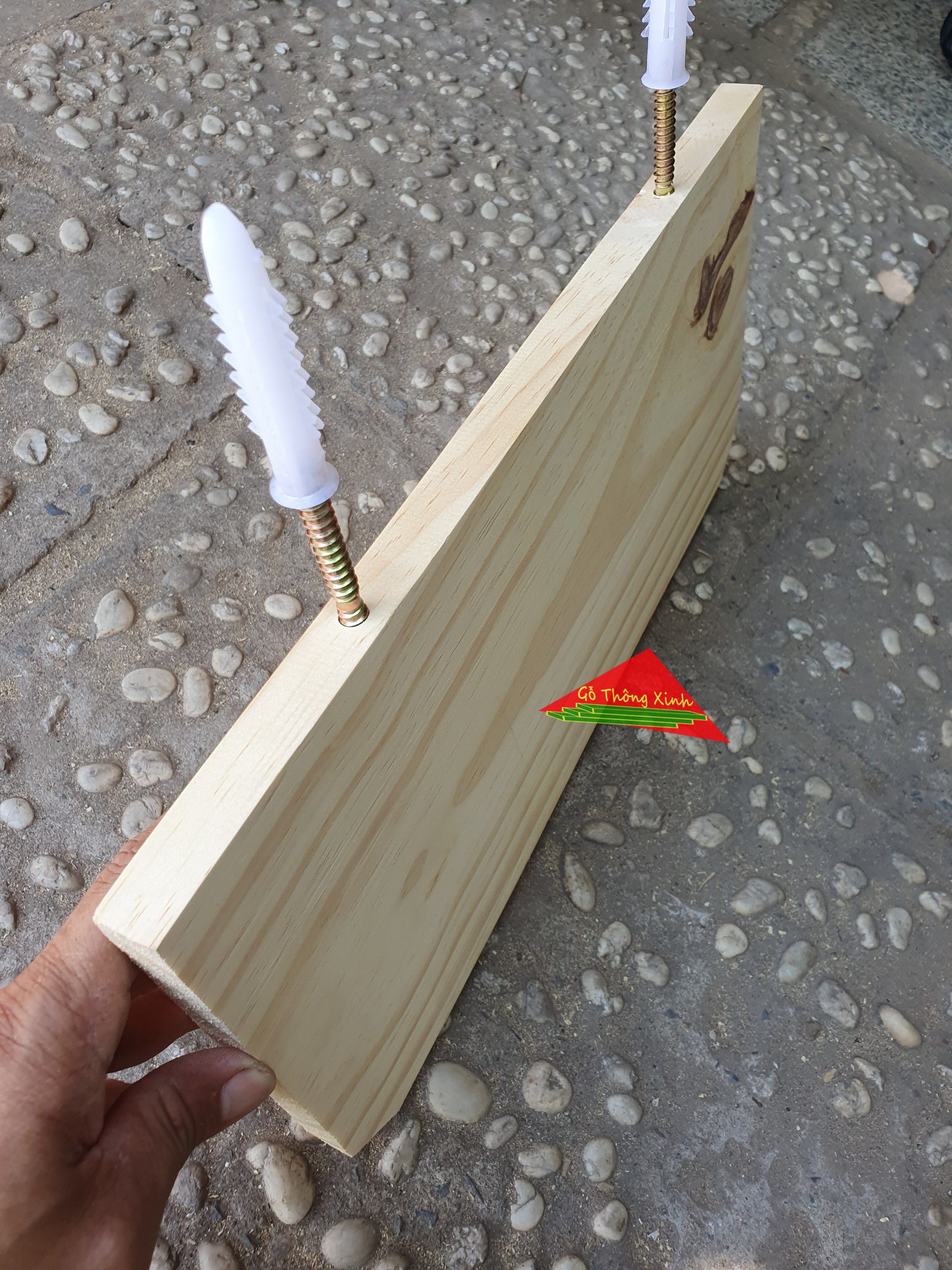 Cặp chốt đỡ kệ gỗ âm tường dài 100mm, phi 8mm kèm tắt kê giúp lắp kệ gọn gàng thẫm mỹ