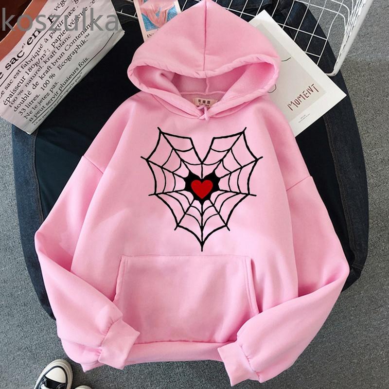 Áo hoodie in hình mạng nhện trái tim hoodie Nam Nữ thu đông