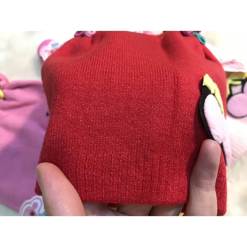 Mũ len 2 lớp Cherry siêu xinh siêu mịn cho bé gái 0-15 tháng