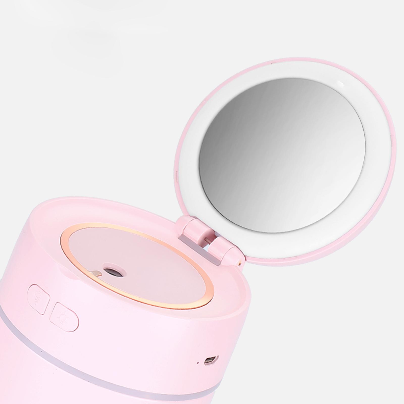 Máy khuếch tán tạo ẩm phun sương 400mL có gương có thể sạc lại với 7 đèn LED thay đổi màu sắc
