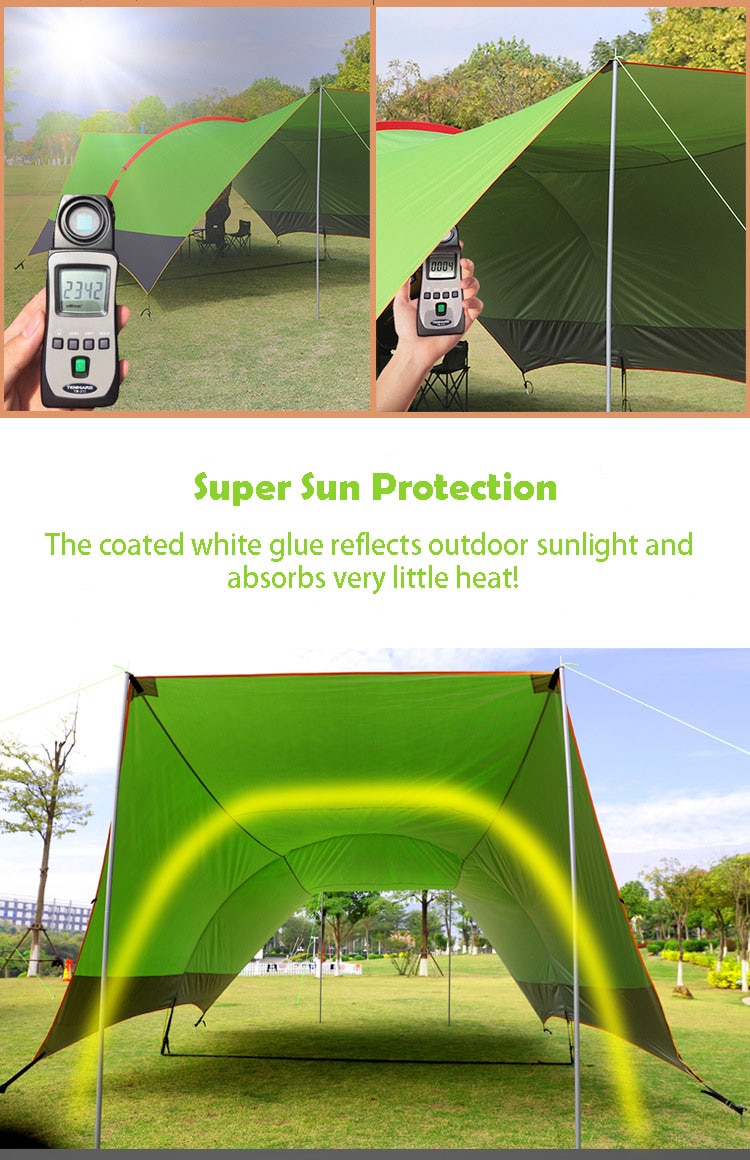 Mái che cắm trại siêu lớn Ultralarge Anti-Uv Summer Outdoor Super Large Camping Green|Brown