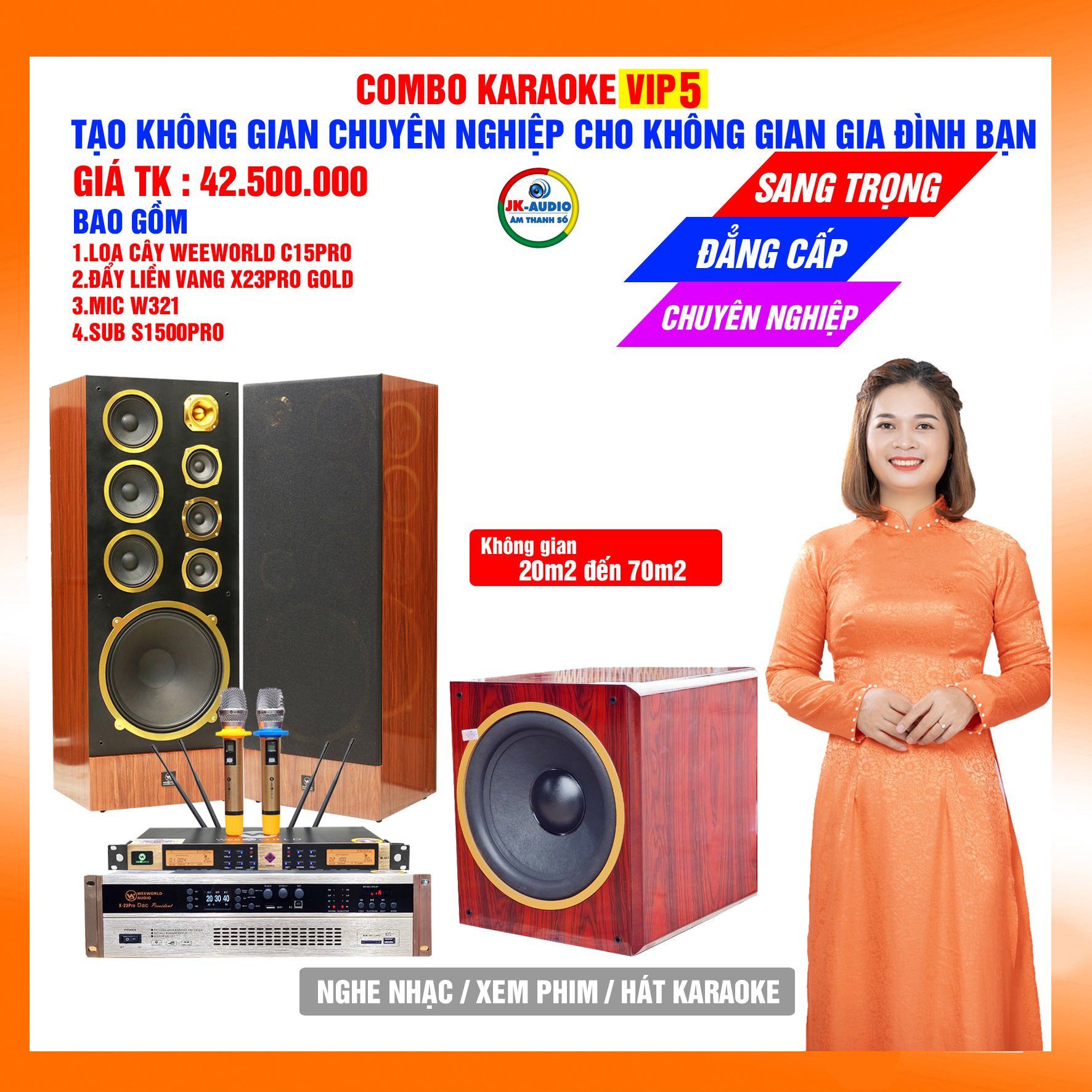 Dàn karaoke gia đình loa C15pro giá 42,5 triệu đồng - Hàng chính hãng