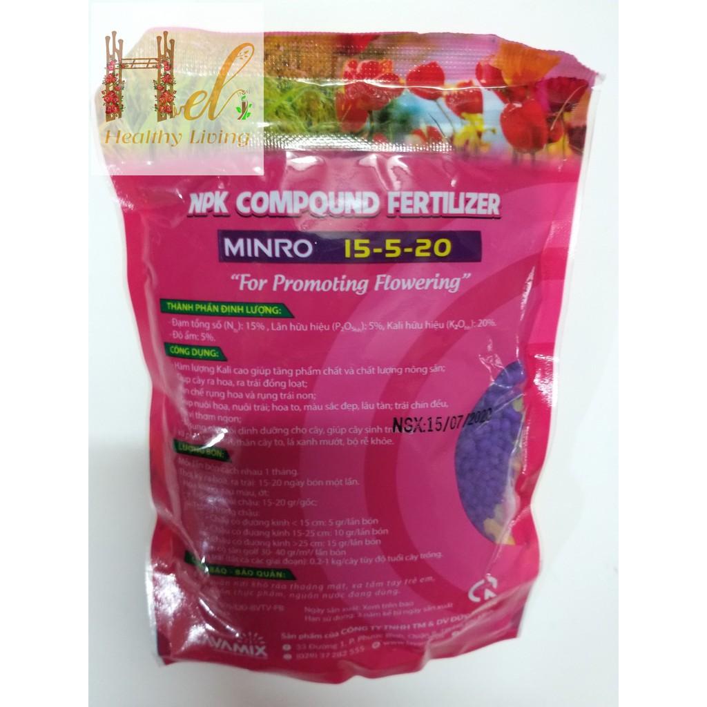 Phân Hỗn Hợp NPK Giúp Ra Hoa MINRO 15-5-20 Chuyên Rau Sạch, Cây Ăn Trái và Hoa Kiểng
