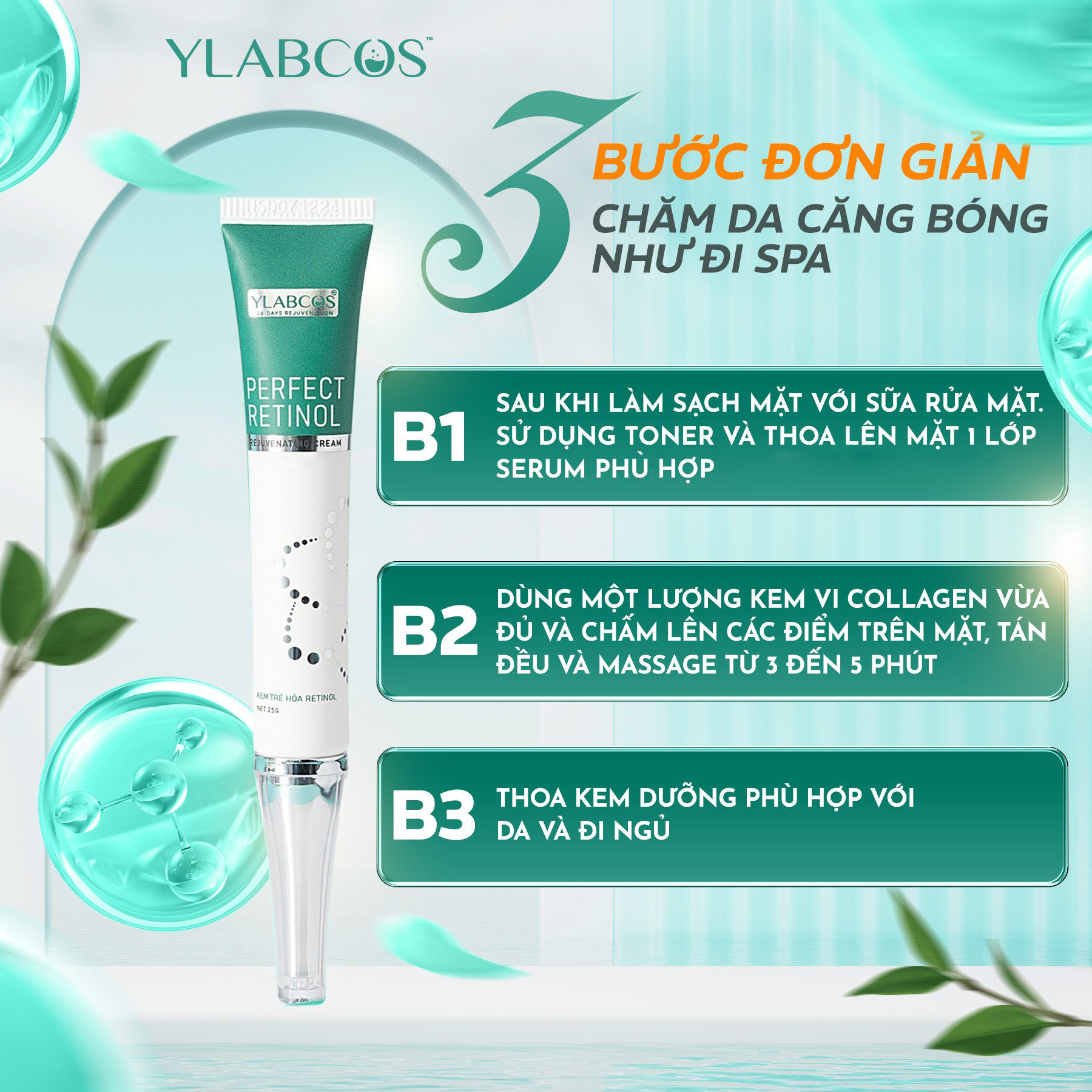 VI COLLAGEN PERFECT RETINOL YLABCOS Rejuvenating Cream - Peel da thế hệ mới - ViGai Collagen Drlacir