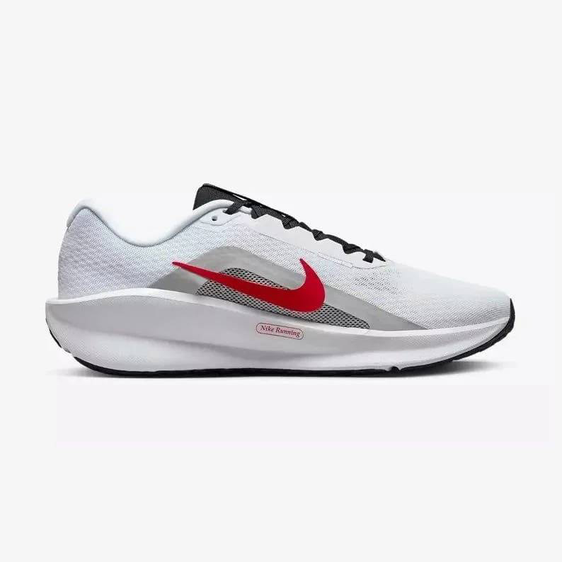 Giày chạy bộ nam NIKE DOWNSHIFTER 13 - WHITE/FIRE RED-LT SMOKE GREY-BLACK - 8.5 US