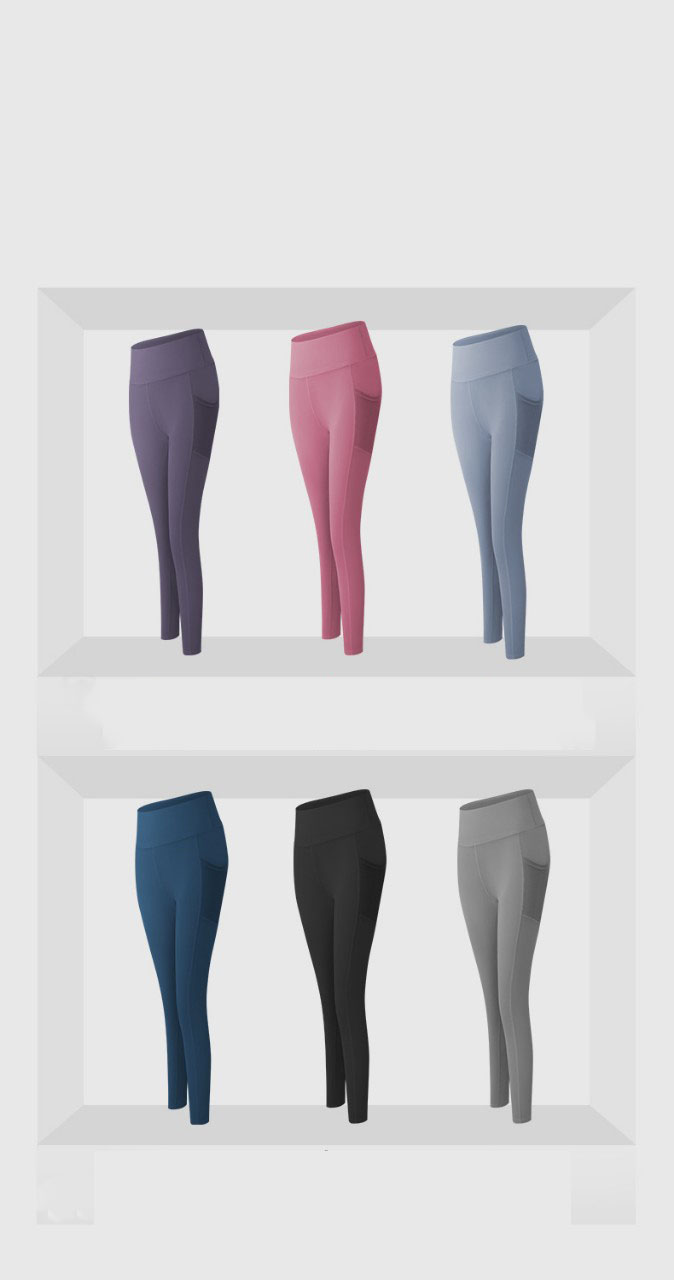 Quần thể thao nữ/ quần legging co giãn nhanh khô, túi hai bên phối lưới, quần yoga chạy bộ mã MTCK9016