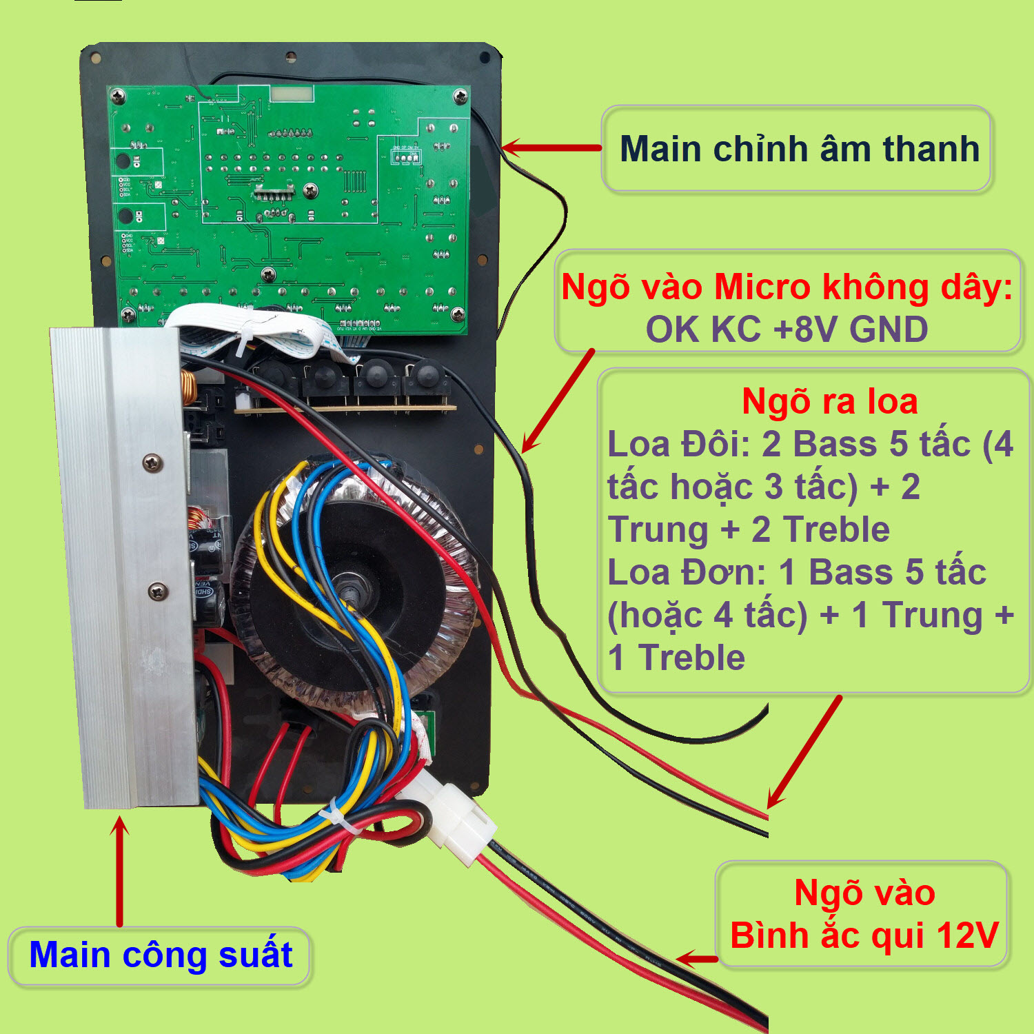 Mạch loa kéo Reverb Echo DSP dùng FET công suất 200W 8 ôm – 400W 4 ôm, loa kéo ĐÔI 5 – 4 – 3 tấc hoặc loa kéo ĐƠN 5 – 4 tấc - DỌC