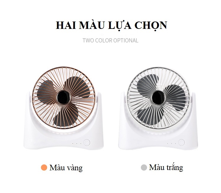 Quạt tích điện mini để bàn - Dung lượng pin lớn